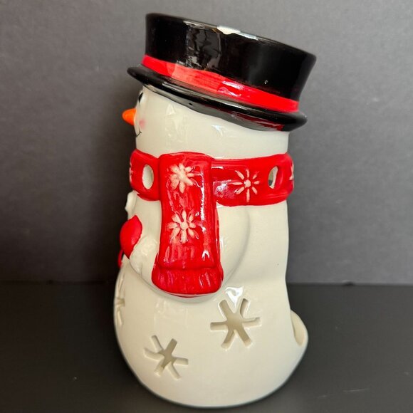 Yankee Candle 2022 Snowman Ceramic Tea Light Holder Luminary W/Tealights Holiday - Picture 5 of 16